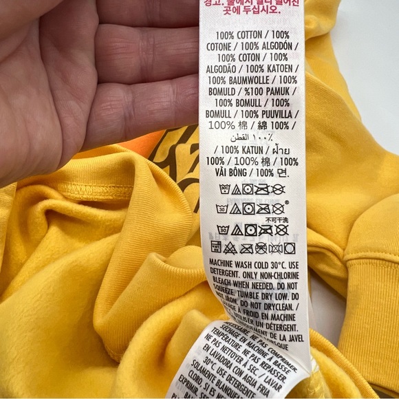 NWT Disney Adult M Mustard Yellow Crewneck Sweatshirt Psychadelic 60s 70s Design - Picture 8 of 11